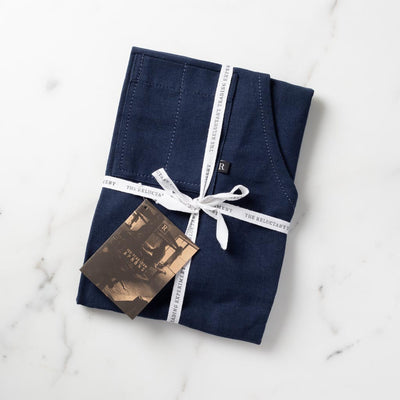 Classic Chef Apron, Navy with White Straps, Men or Women