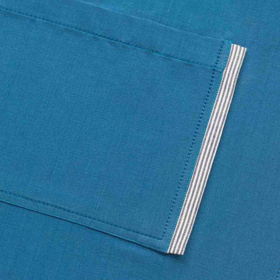 Server Half Apron Sky Blue with Ice Straps Men or Women Waist Restaurant Quality Cotton Canvas Blue Ticking Detail Reluctant Tarding