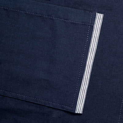 Bistro Server Apron Navy Blue, Waitress, Waist Apron, Blue Ticking Pocket Detail