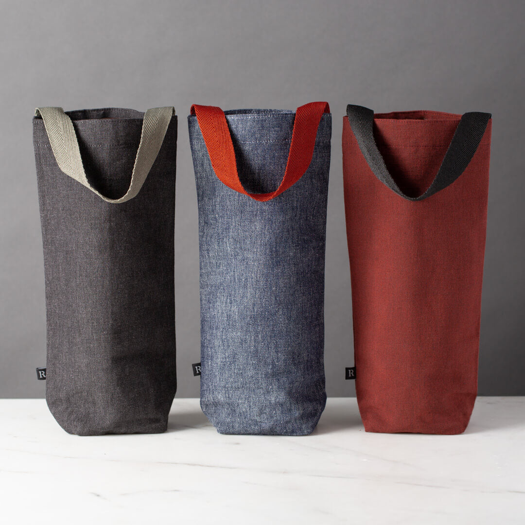 Fabric Wine Gift Bags, Set of 3, Assorted Colors-Wine Bags-Canvas-The Reluctant Trading Experiment