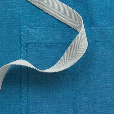 Pocket Detail Chef Cook Apron for Women, Men Sky Blue with Ice Front of House Men or Women Sky Blue Restaurant Wholesale Reluctant Trading