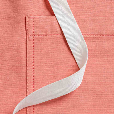 Chef Apron Coral Pink Pocket with White Straps Baker Cotton Canvas