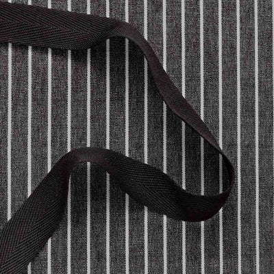 Chef Cotton Canvas Apron, Railroad Stripe, Wholesale, Restaurant Charcoal Black with White Stripe, Men or Women, Reluctant Trading