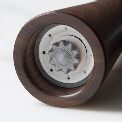 Magnus Salt or Pepper Mill Medium Dark Walnut, Hand-finished, Magnus Lundstrom Design, Peppercorns, CrushGrind Mechanism, Danish Design