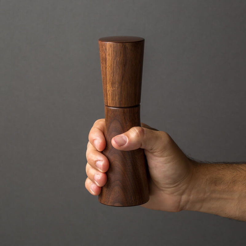 Magnus Salt or Pepper Mill Medium Dark Walnut, Hand-finished, Magnus Lundstrom Design