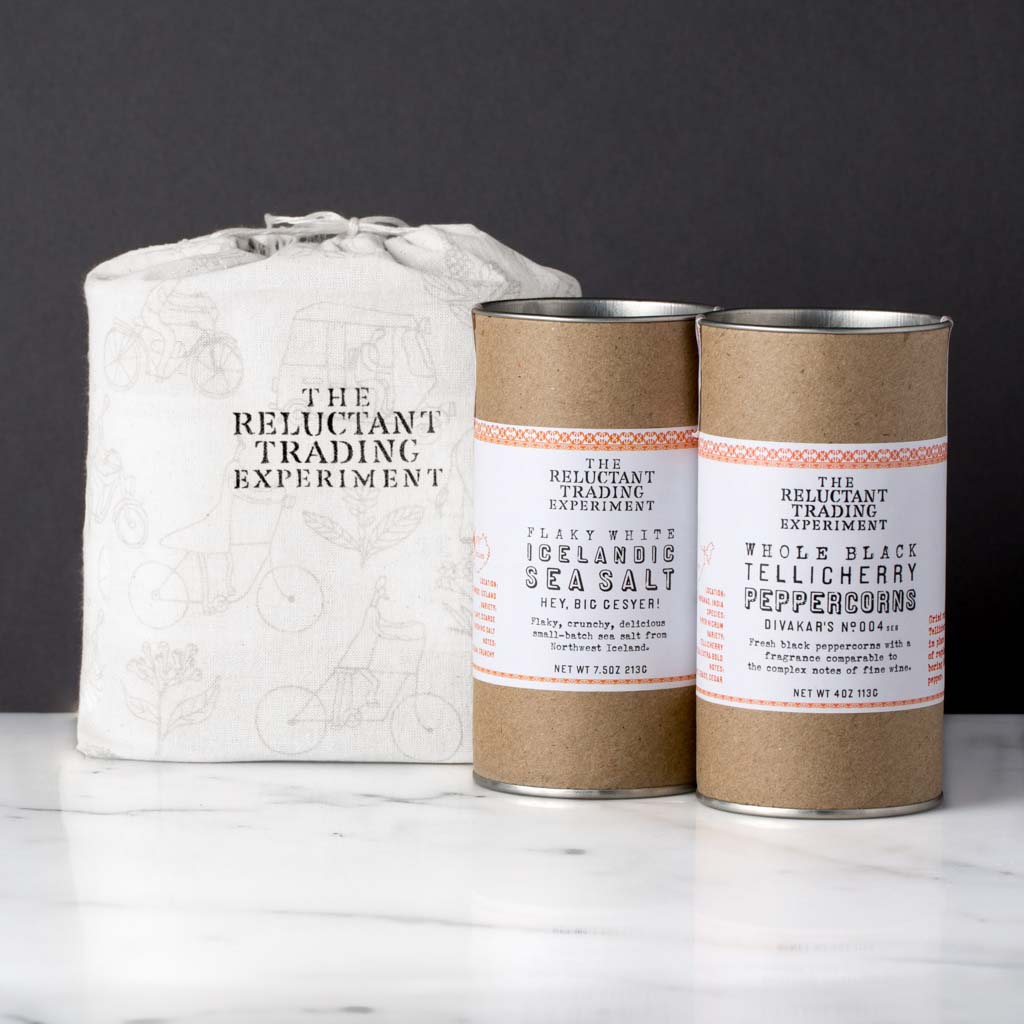 Medium 7.5oz Icelandic Salt and 4oz Tellicherry Pepper Gift Set