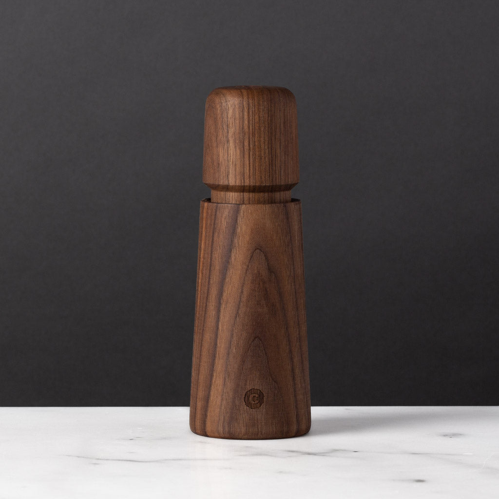 CrushGrind Modern Salt or Pepper Mill Danish Design Dark Walnut