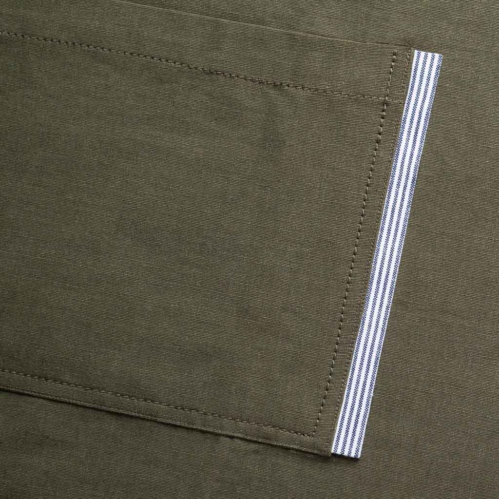 Olive Green Cotton Canvas Apron Detail with Tan Straps, Half Apron, Men or Women, Reluctant Trading