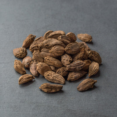 Whole Black Cardamom Pods, smoky, complex and fresh from India