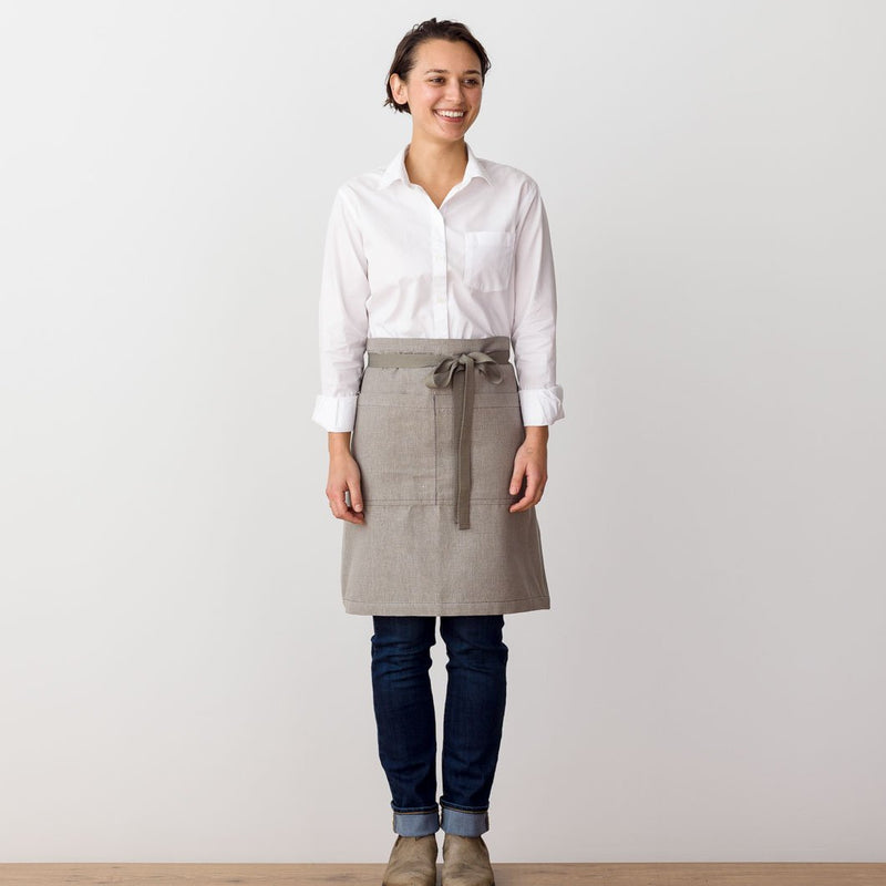 Bistro Apron, Tan, Beige, Server Side view, Professional, Men and Women, Reluctant Trading