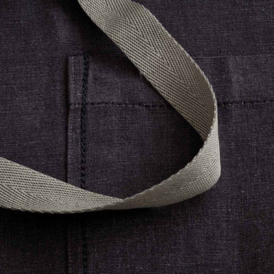 Cross-Back Chef Apron, Charcoal with Tan Straps, Men and Women-[Reluctant Trading Experiment]-Tall Cross-Back - 37”L x 30”W