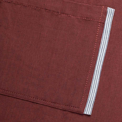 Cross-Back Chef Apron, Maroon with Tan Straps, Men and Women-[Reluctant Trading Experiment]-